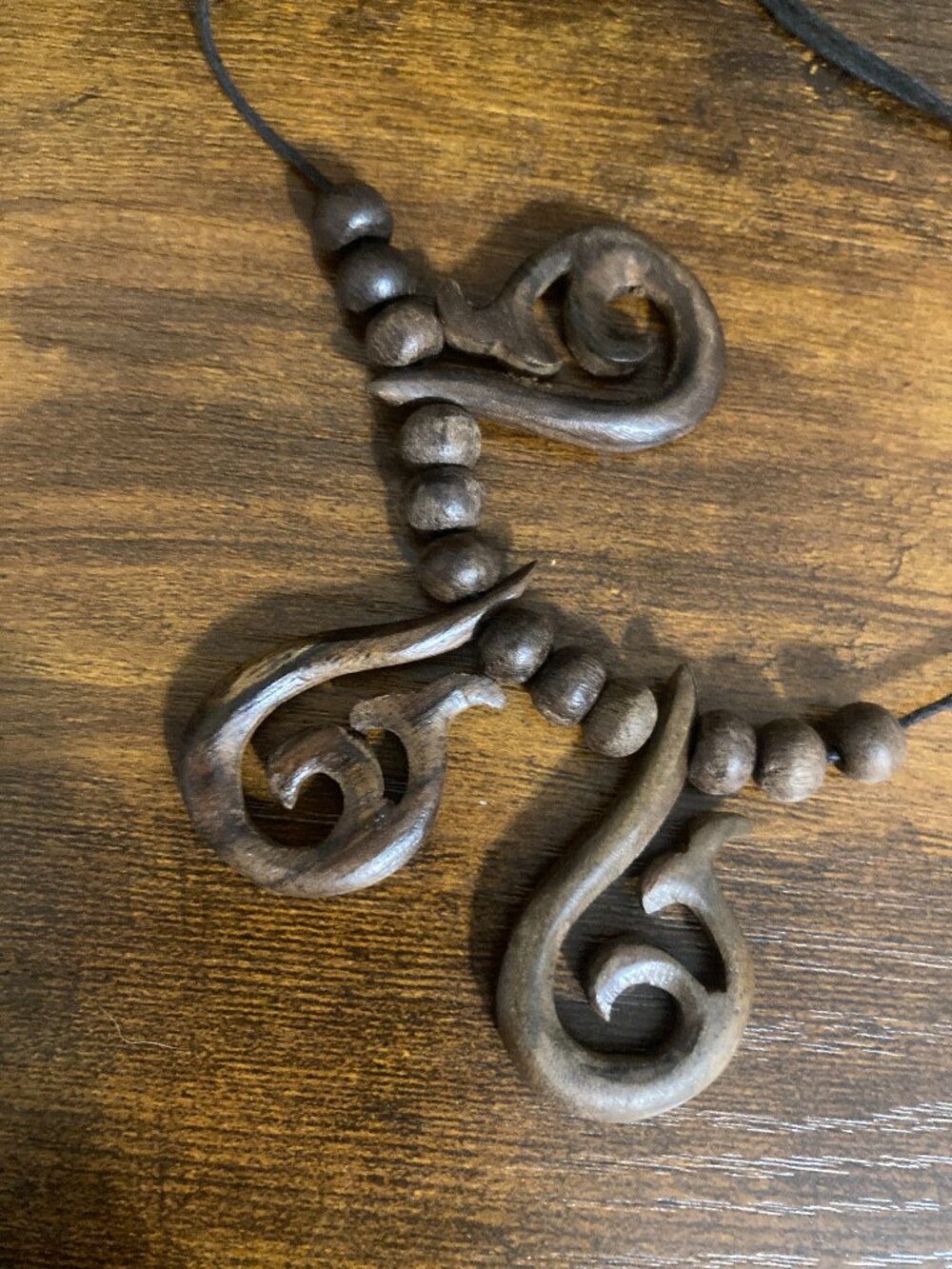 Hand-carved Tribal Triskele Necklace